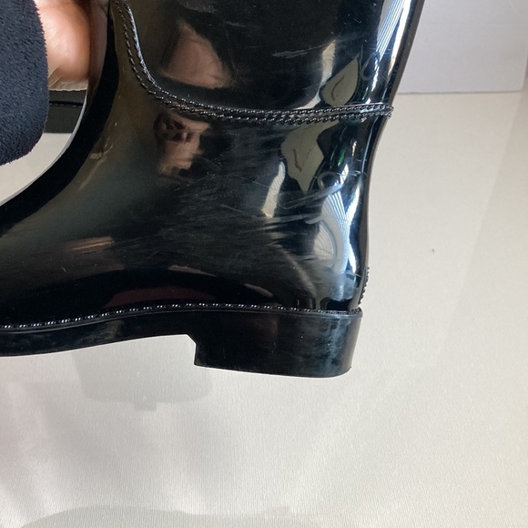Coach Tasha Signature Gold Buckle Black Long Rain Boots Size 6M - Picture 14 of 16